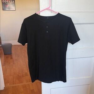 Rule of Threads Black Henley T-Shirt